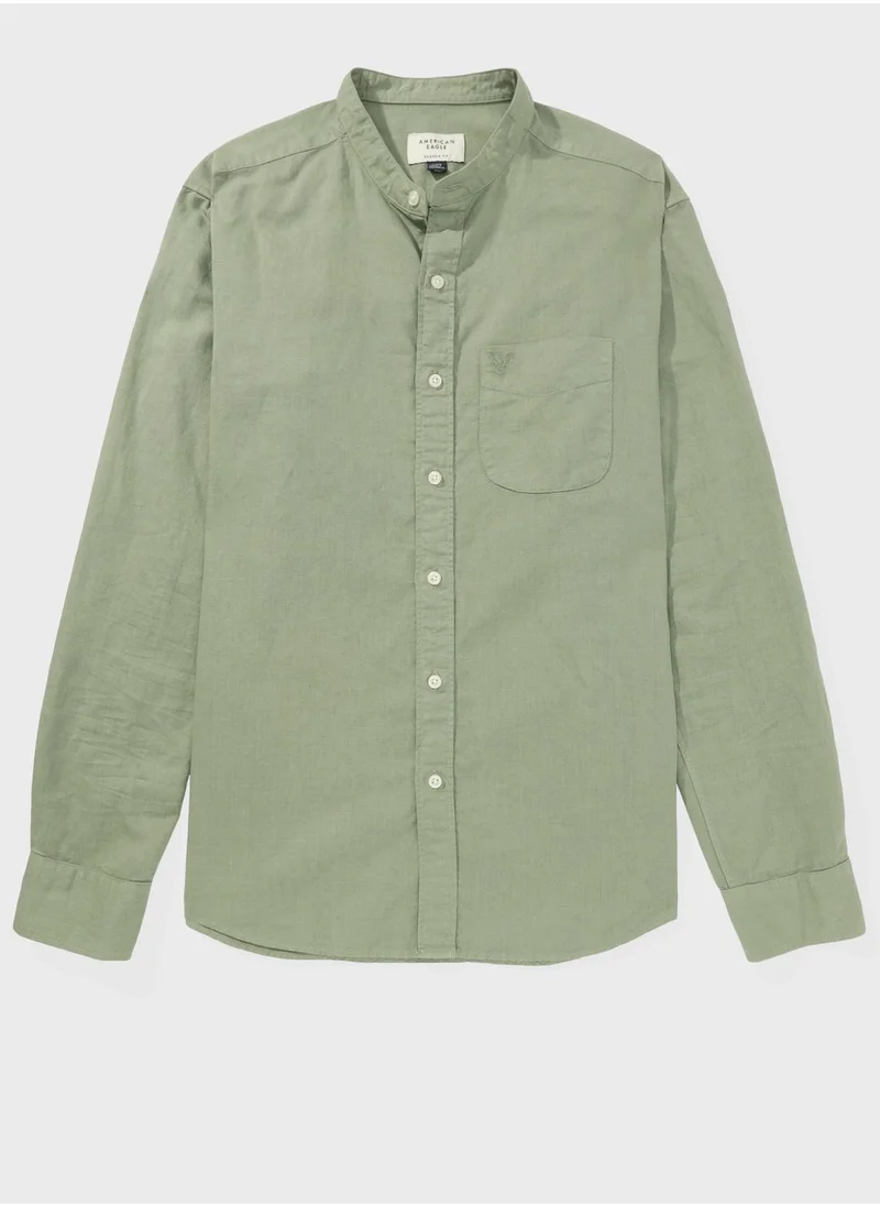 American Eagle Band Collar Regular Fit Shirt