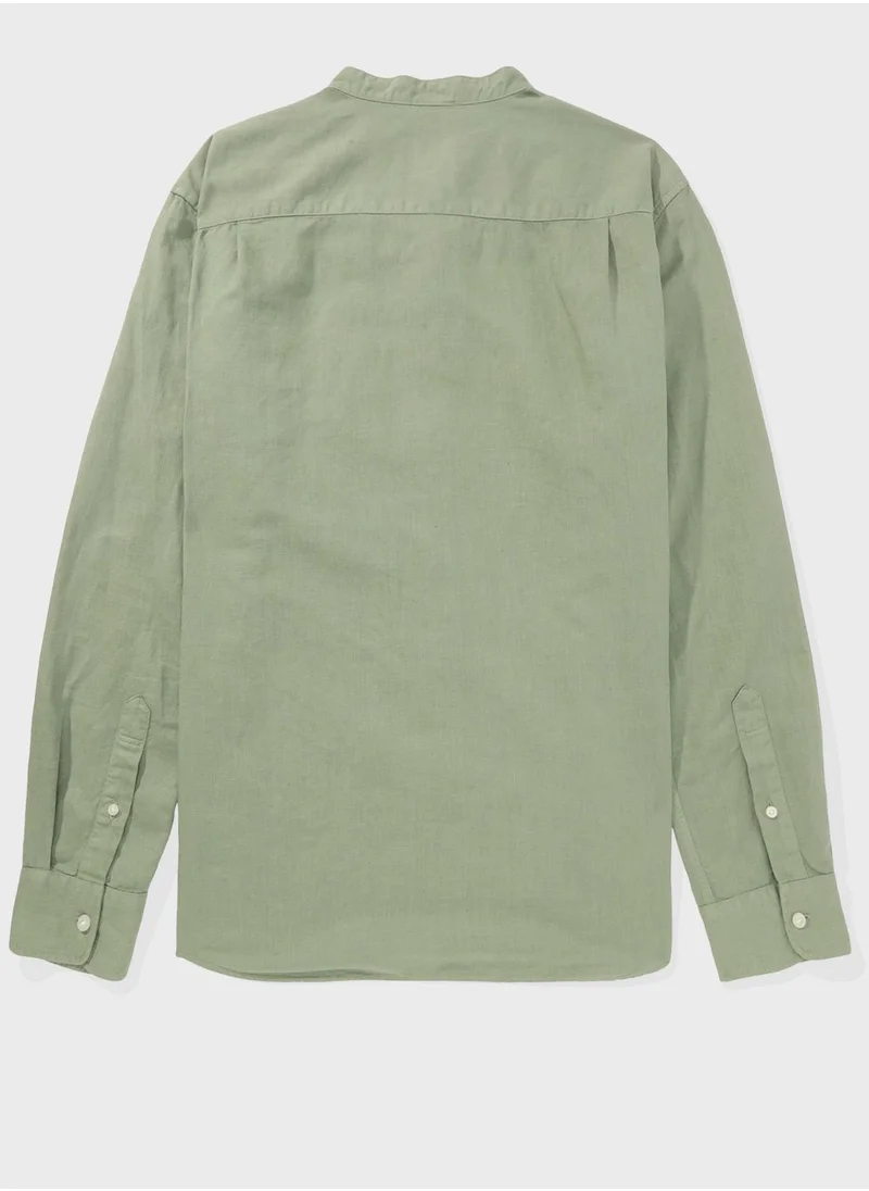 American Eagle Band Collar Regular Fit Shirt