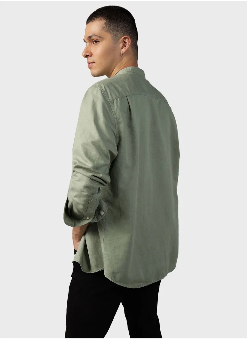 American Eagle Band Collar Regular Fit Shirt