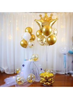 Party 8-piece set for 5st birthday party anniversary decoration party supplies includes gold number 5 balloon, large gold crown foil balloon set, 12-inch sequin balloon, 12-inch gold balloon  - Image 4