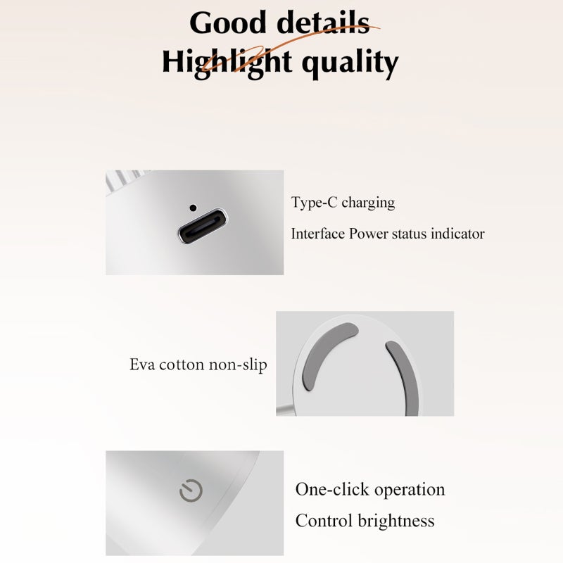 Magnetic Creative USB Rechargeable Desk Lamp Projection Sunset Lamp Eye Care Desk Lamp Magnetic Pick Up Can be Held as a Flashlight 3-speed Touch Control Dimming 2000mah Battery - Image 2