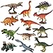 RUSON 12 Pcs Mini Dinosaur Animals Figures Toys Realistic Dinosaur Playset Figurines Cake Topper Toy Set Christmas Birthday Easter Egg Gift Party Supplies for Kids Toddlers - Image 2