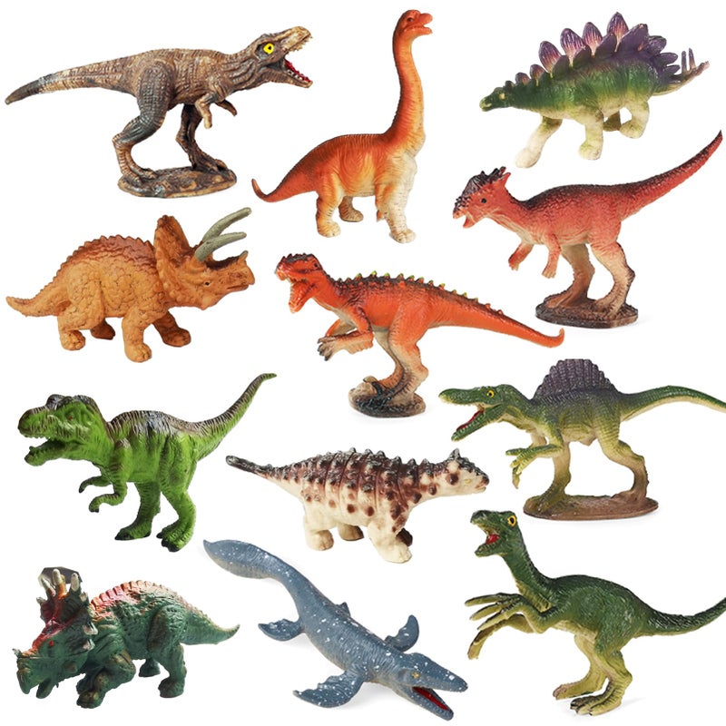 RUSON 12 Pcs Mini Dinosaur Animals Figures Toys Realistic Dinosaur Playset Figurines Cake Topper Toy Set Christmas Birthday Easter Egg Gift Party Supplies for Kids Toddlers - Image 3