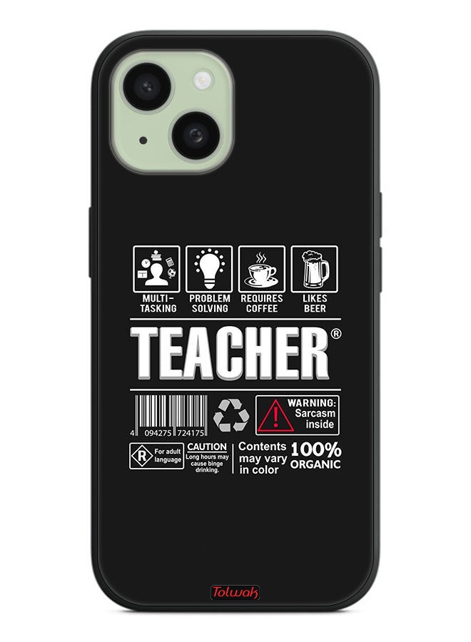 Tolwak Apple iPhone 15 Plus Protective Case Cover Teacher Sticker - Image 2