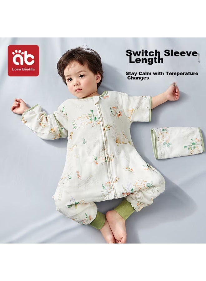 AIBEDILA Aibeidila Baby Sleeping Bag, Children's Front 6 Back 4 Bamboo Cotton Antibacterial Gauze Split-leg, Anti-kick Blanket, Spring And Summer Children's Pajamas, M Size - Image 3
