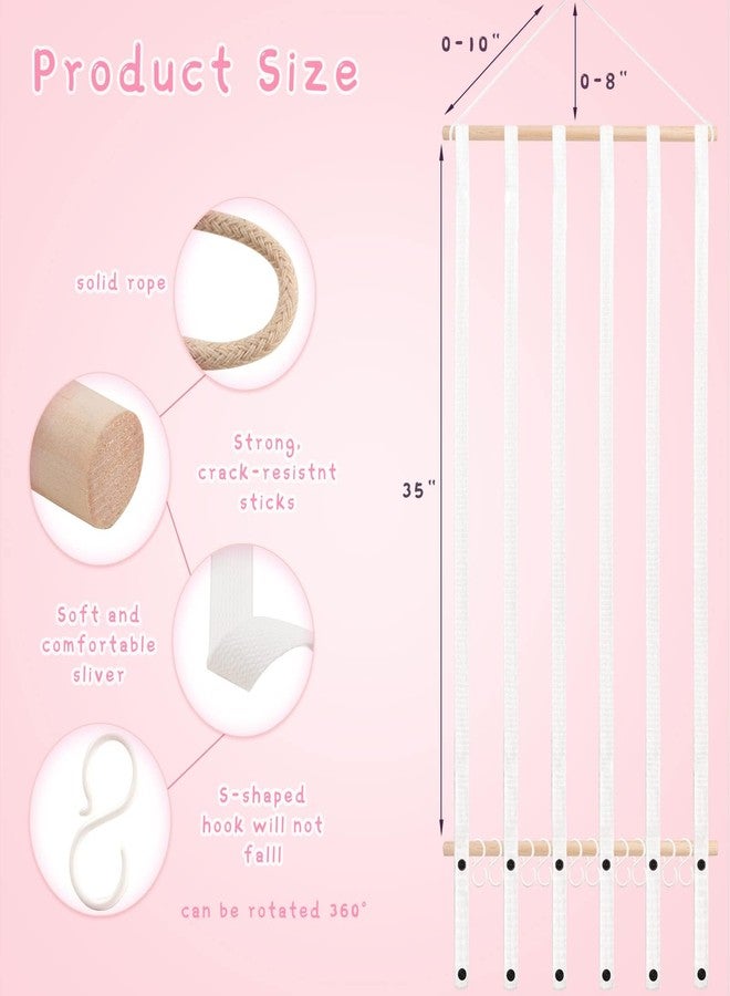 OAOLEER Hair Bow Holder Organizer for Girls Hair Bows,Hair Accessories Headband Organizer Bow Storage Hanger with hook for Baby Girls Wall Hanging Decor for Toddler Girls (White A) - Image 5