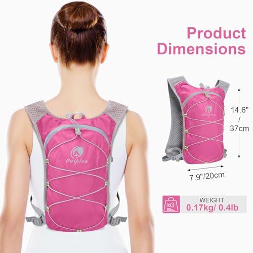 Outplea Pink Small Lightweight Running Hydration Vest with 2L Water Bladder for Women, Lightweight Water Backpack Hydropack for Hiking - Image 3