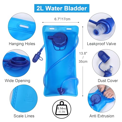 Outplea Pink Small Lightweight Running Hydration Vest with 2L Water Bladder for Women, Lightweight Water Backpack Hydropack for Hiking - Image 2