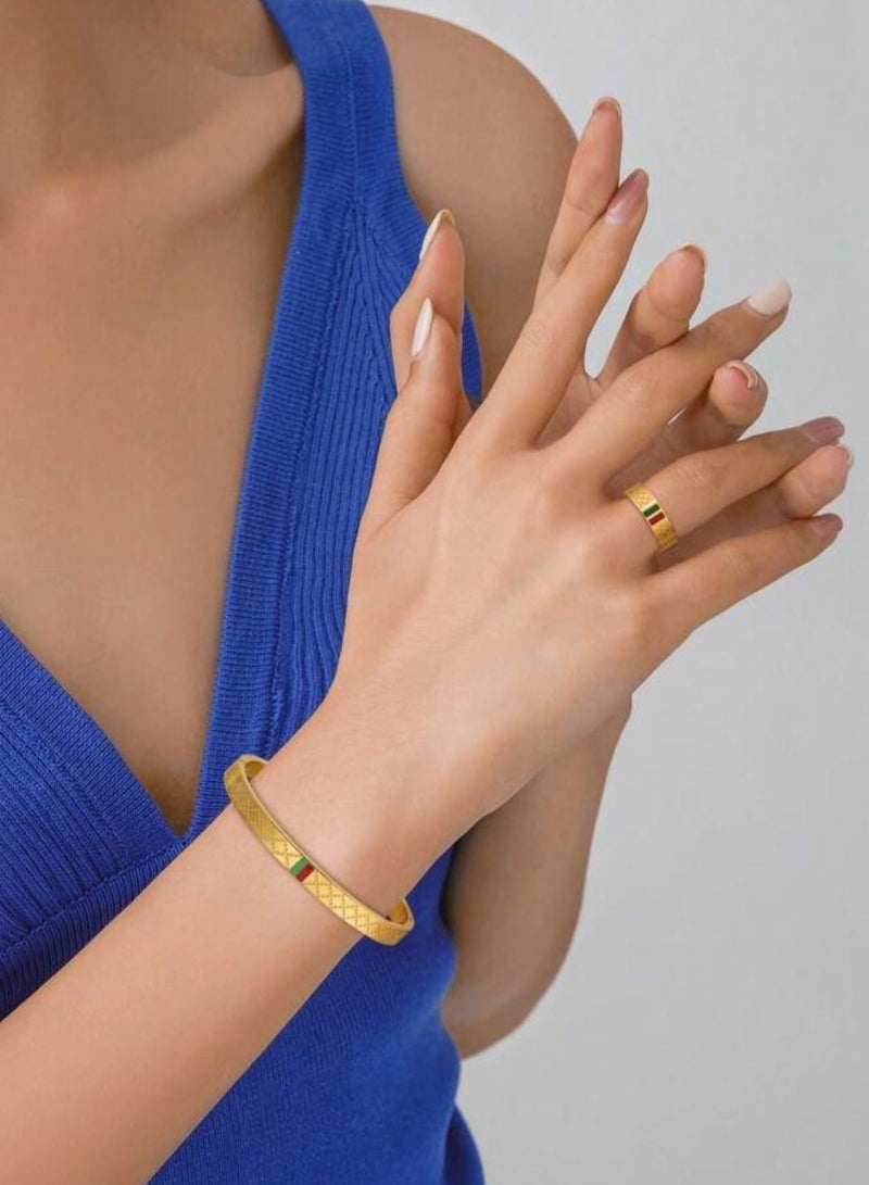 Luxury And Elegant Women's Bracelet u0026 Ring Set  - Image 1