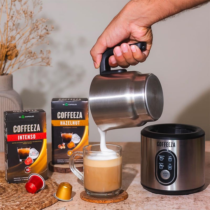 COFFEEZA COFFEEZA Frothimo Milk Frother for Coffee 4 in 1 Electric Detachable Milk Frother and Heater Made of Stainless Steel with Hot Cold Foam Function for Latte Cappuccino Macchiato Hot Chocolate  - Image 3