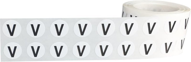 InStockLabels.com Letter V Inventory Labels .5 Inch Round Circle Dots 1,000 Adhesive Stickers - Image 2