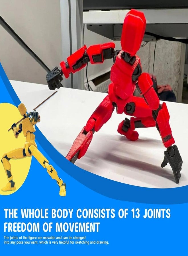 MerryXD T13 3D Action Figure,Assembly Completed Dummy Nova Tintan Lucky 13 Action Figure 3D Printed Multi-Jointed Movable Toy Grey - Image 4