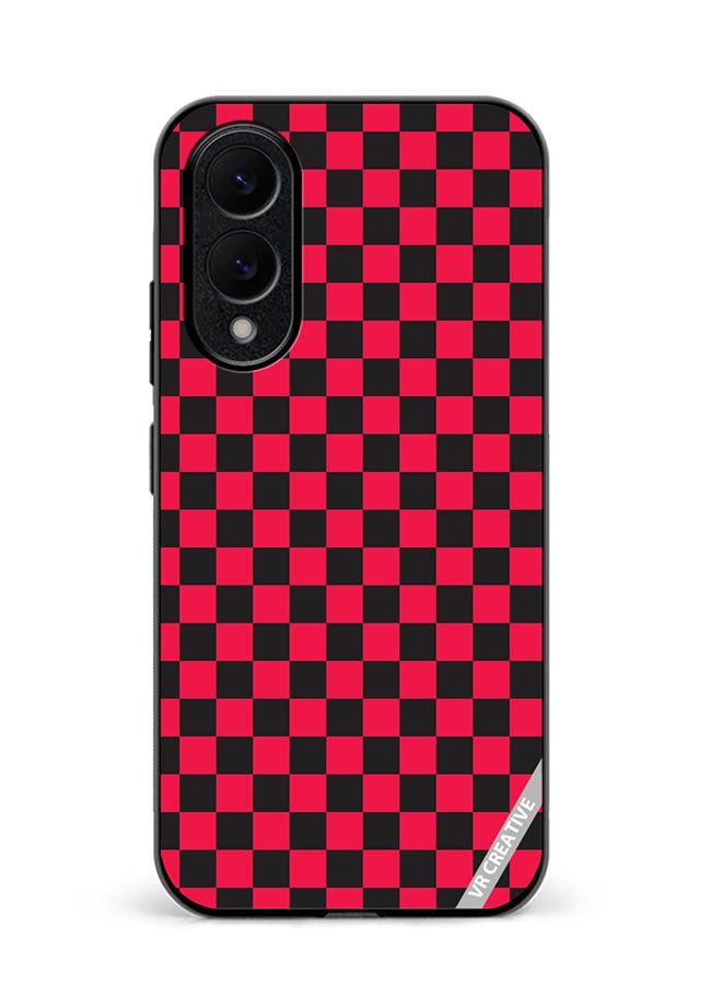 Protective Case Cover For Samsung Galaxy S25 Edge Checkerboard Vector Seamless Pattern Design Multicolour