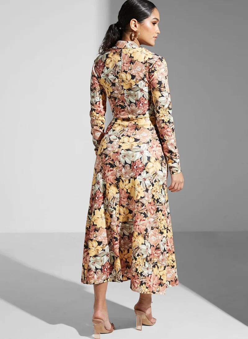 Cmeo collective Floral Print Pleated Dress