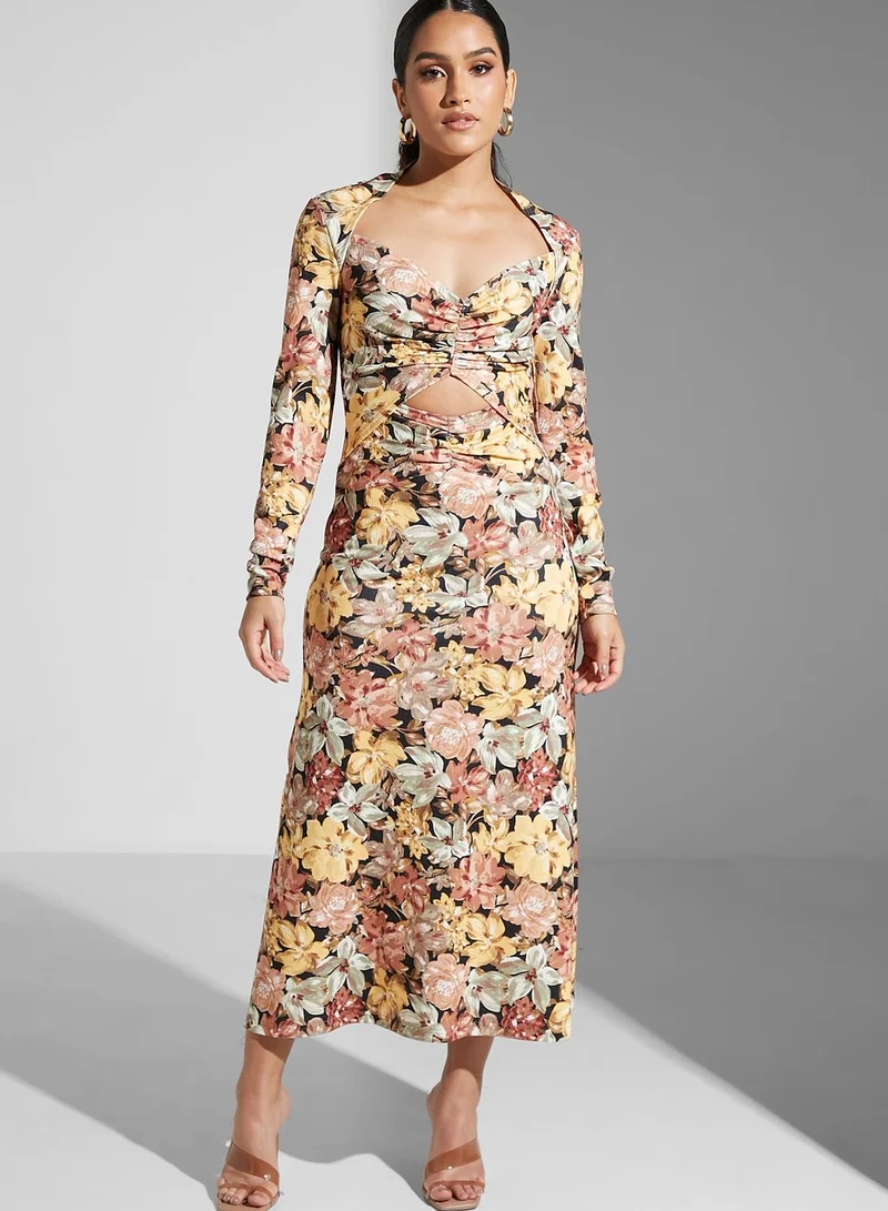 Cmeo collective Floral Print Pleated Dress