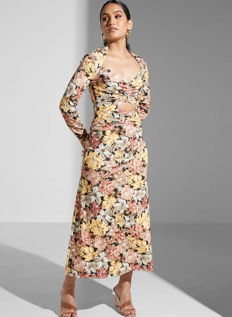 Cmeo collective Floral Print Pleated Dress