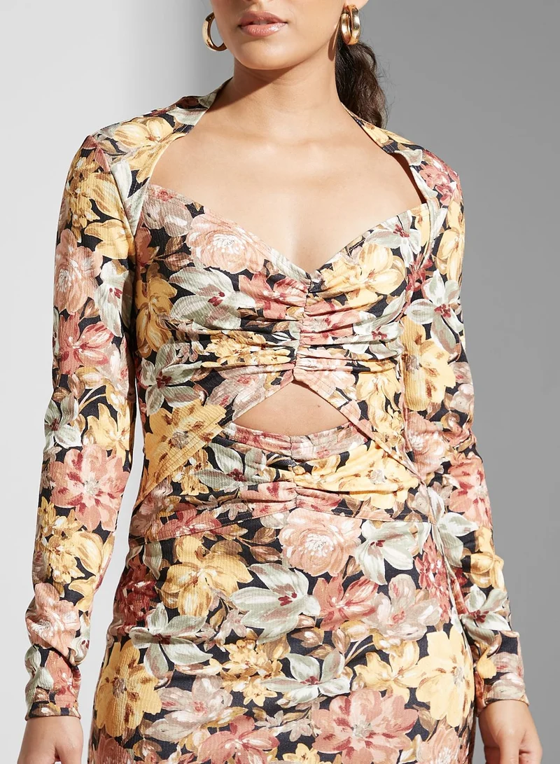 Cmeo collective Floral Print Pleated Dress