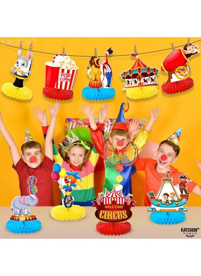 KATCHON - Carnival Centerpiece Table Decorations Pack Of 9 ; Carnival Party Centerpiece For Carnival Theme Decorations ; Circus Honeycomb Centerpieces For Carnival Decorations ; Circus Decorations - Image 1