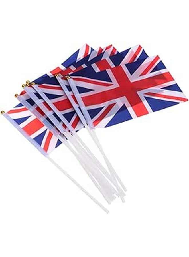 United Kingdom UK Mini Hand Waving Flags 100 Pack Polyester Portable - Image 1