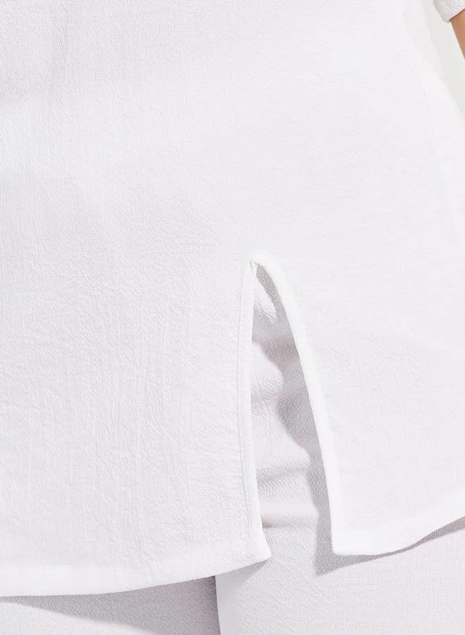 ستايلي Textured Long Top & Relaxed Fit Pants Co-Ords