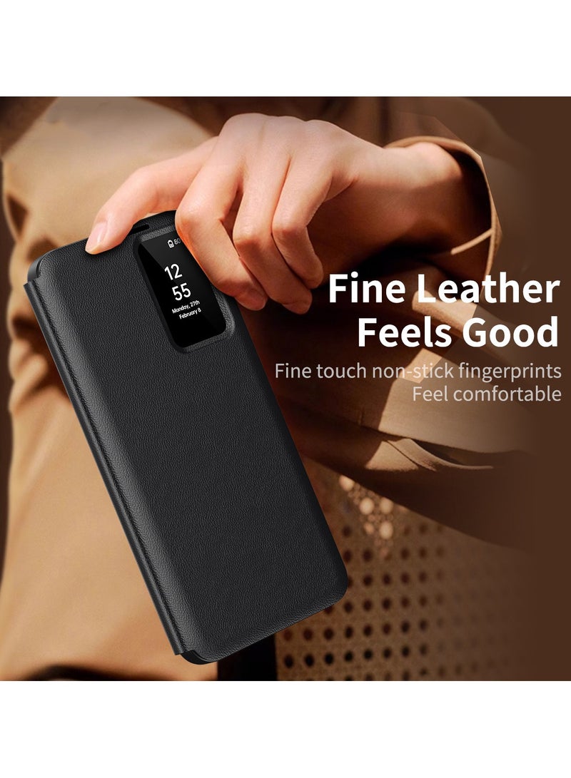 general Samsung S25 Ultra Smart Window Card Holder Case - Flip-Free Answering, Full-Cover Drop Protection, Business Magnetic Phone Case - Image 3
