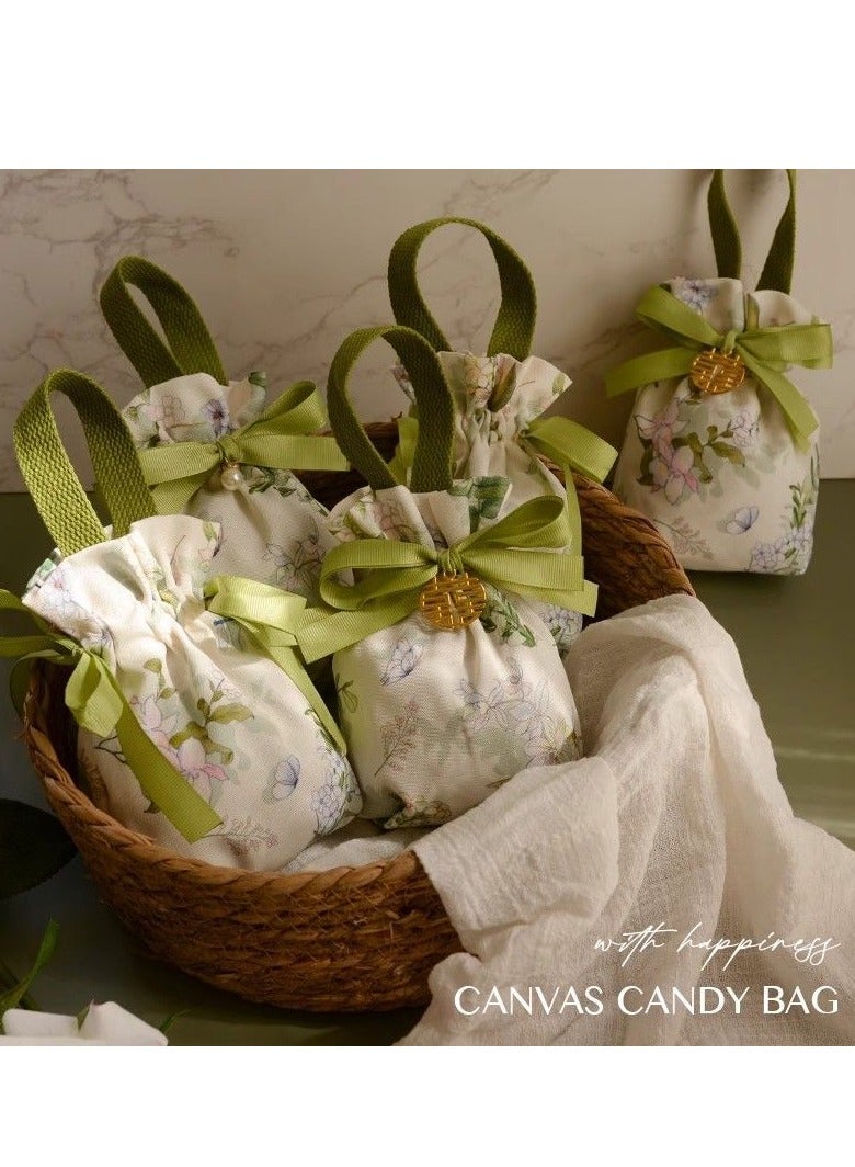 Gift Bags 1-piece Green Non-Woven Material Suitable for Festival, Birthday, Anniversary - Image 2