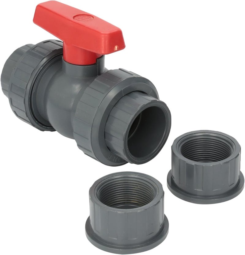 صمام كروي مضغوط من سلسلة QTA1015CSEG 1-1/2 بوصة رمادي مع حلقات O من EPDM