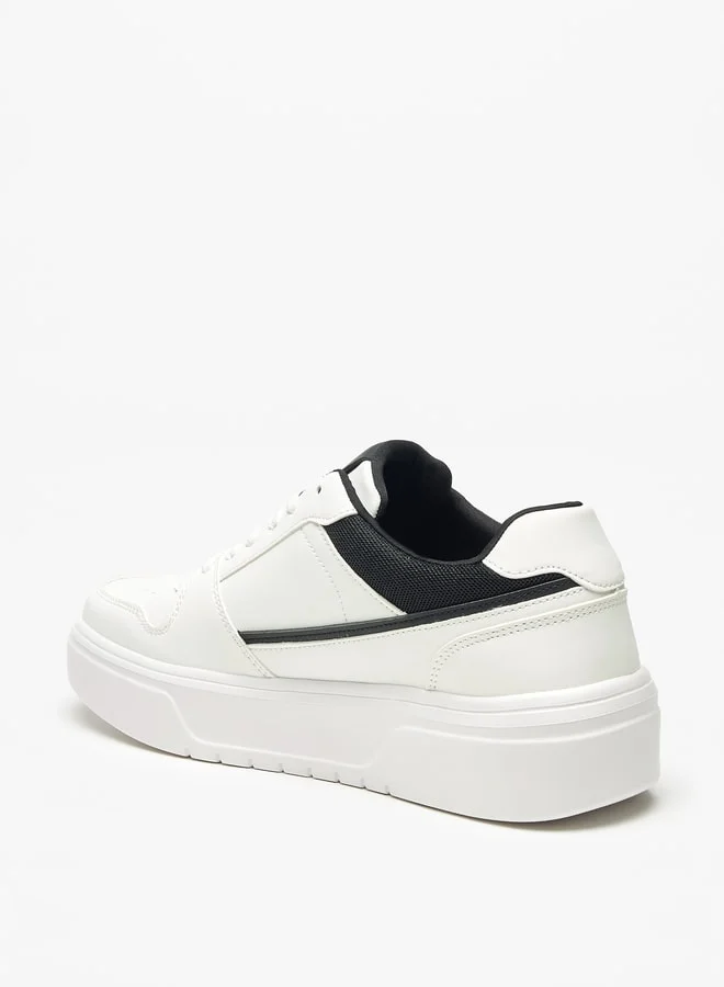 Lee Cooper Men's Colourblock Sneakers with Lace-Up Closure