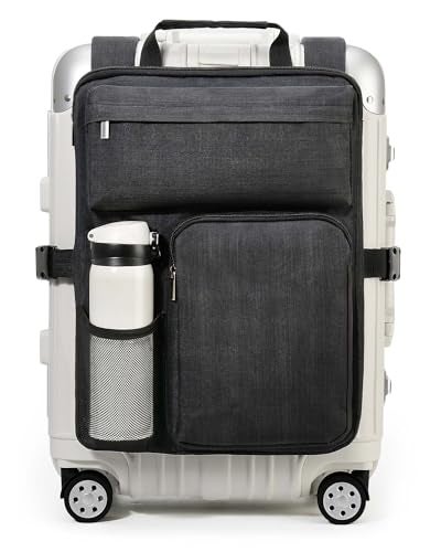 BS-VOG Over Luggage Organizer for Suitcase, Luggage Harness with Cup Holder, Portable Travel Backpack with Adjustable Straps, Hanging Suitcase Organizer for 16" Laptop, Passport - Image 1