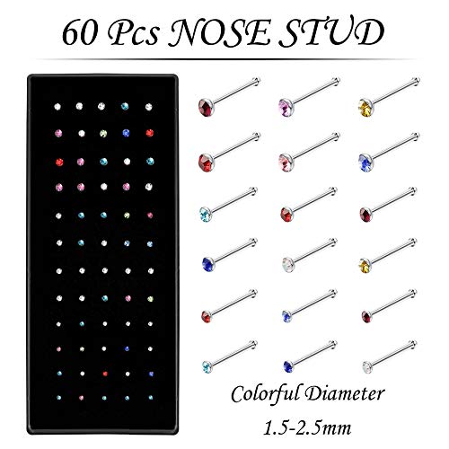 NewCraft 4 Sets 200 Pcs Nose Rings Studs and Nose Rings Hoops, Straight Shaped Surgical Stainless Steel Hypoallergenic Nose Piercing Jewelry for Women Men and Ideal Gift - Image 3