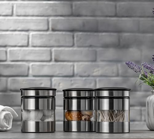 Le'raze Airtight Food Storage Container for Kitchen Counter with Window, [Set of 3] Canister Set Ideal for Flour Tea, Sugar, Coffee, Candy, Cookie Jar… - Image 2