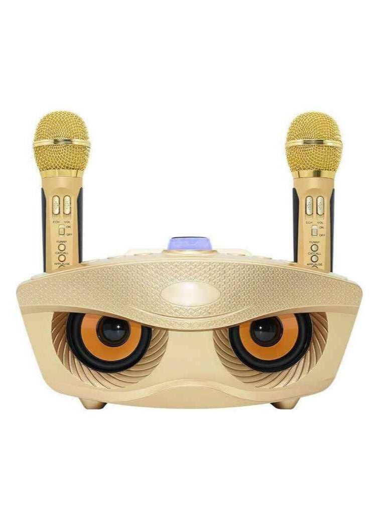 Karaoke Speaker, Multifunctional Portable Speaker Advanced Digital Signal Processor with 2 Wireless Microphones for Classrooms for Speeches - Image 1