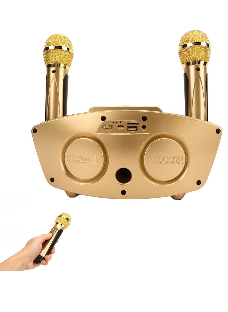Karaoke Speaker, Multifunctional Portable Speaker Advanced Digital Signal Processor with 2 Wireless Microphones for Classrooms for Speeches - Image 4