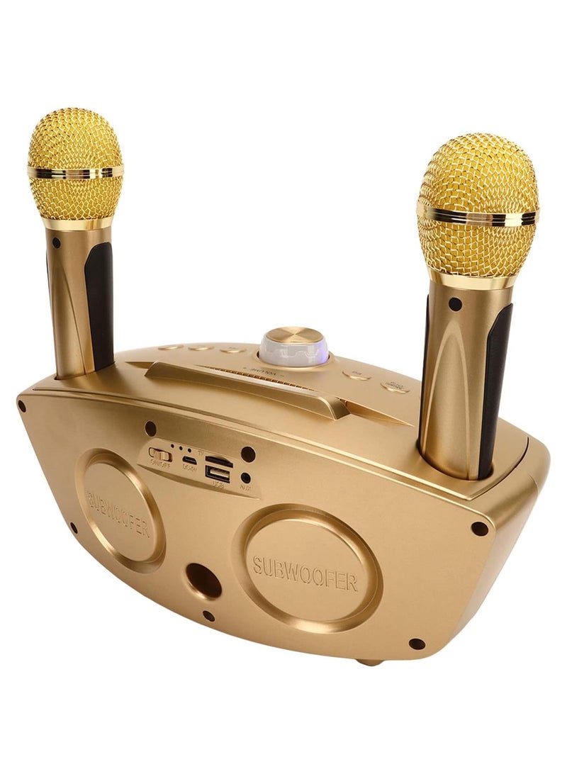 Karaoke Speaker, Multifunctional Portable Speaker Advanced Digital Signal Processor with 2 Wireless Microphones for Classrooms for Speeches - Image 3