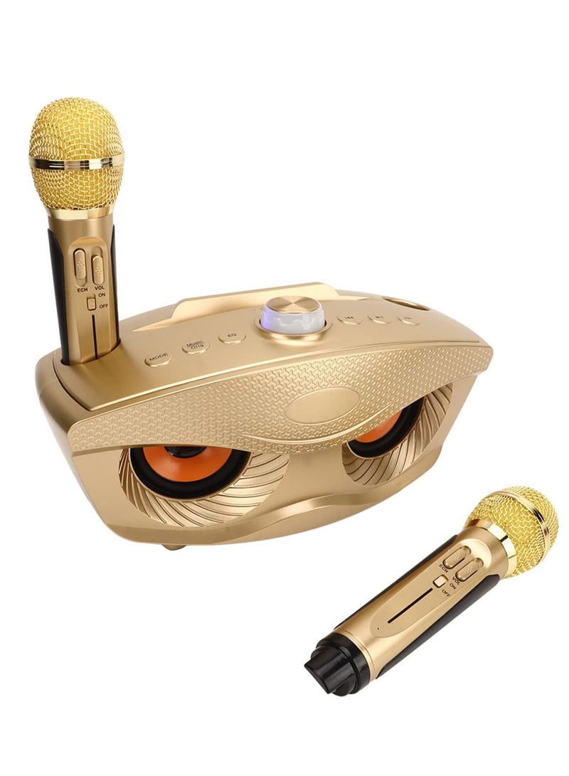 Karaoke Speaker, Multifunctional Portable Speaker Advanced Digital Signal Processor with 2 Wireless Microphones for Classrooms for Speeches - Image 2