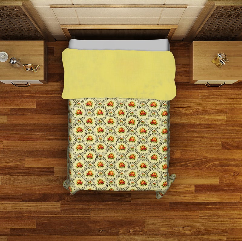 COT PRINTS 100% Cotton Large Single Bed Duvet (1 Duvet Cover) (90 x 61 Inches) 3105 Lemon - Image 2
