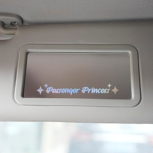 AMIORO 5 Pack Passenger Princess Stickers Funny Car Decal Accessories Rearview Mirror Window Sticker for Women Holographic - Image 1