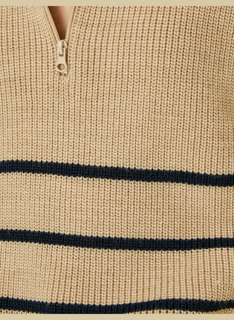 KOTON Oversized Sweater Half Zipper