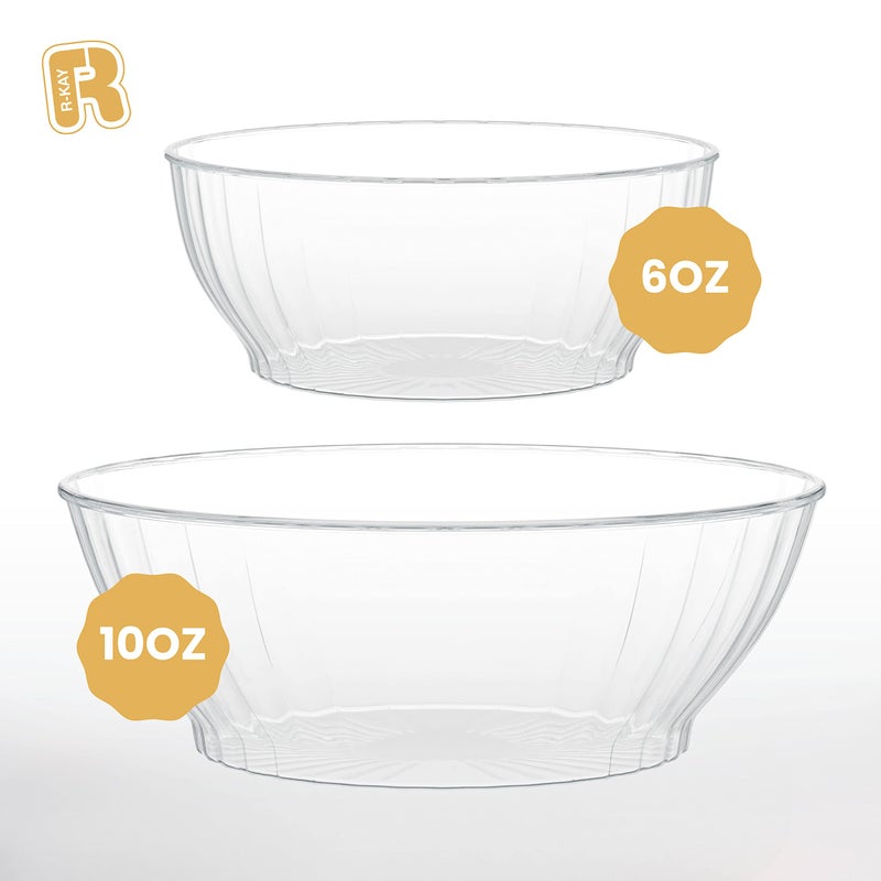 R-kay 6 Oz Clear Plastic Bowls - 100 Pack disposable bowls - Premium Hard Small Plastic Bowls - Heavy Duty Ice Cream Bowls Disposable Dessert Bowls And Salsa Bowls For Party (6 OZ, 100, Count) - Image 5