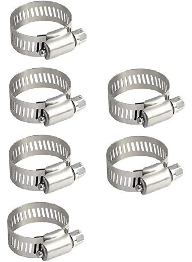 Royal Apex 6Pcs Gi Hose Clips - Adjustable Worm Drive Pipe Clamps For Securing Hose Connections For Household Gas Lines, Water Pipes, Industrial Hoses, Oil Pipes Etc - Image 1