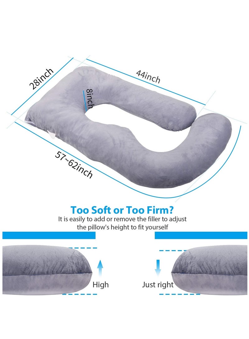 Pregnancy Must Haves Pregnancy Pillow for Sleeping Pregnancy Must Haves Full Body Maternity Pillow with Removable Cooling Cover for Pregnant Women(Grey)  - Image 4