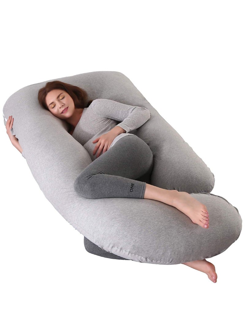 Pregnancy Must Haves Pregnancy Pillow for Sleeping Pregnancy Must Haves Full Body Maternity Pillow with Removable Cooling Cover for Pregnant Women(Grey)  - Image 1