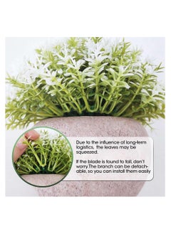 RATSAW Faux Topiary Shrubs Plants 4 Pots Mini Indoor Artificial Potted Small Plastic Plants Fake Greenery for Room Decor Home Office Desk Table Decorations,Exquisite New House Gift  - Image 4