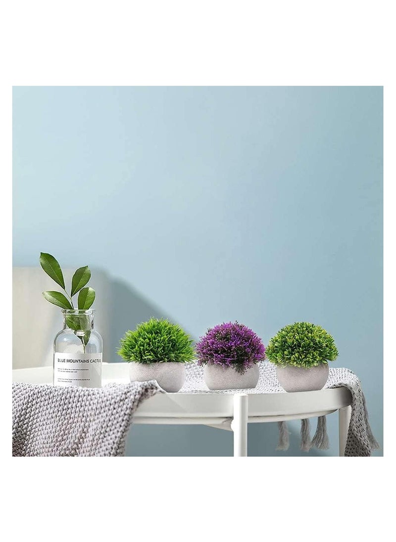 RATSAW Faux Topiary Shrubs Plants 4 Pots Mini Indoor Artificial Potted Small Plastic Plants Fake Greenery for Room Decor Home Office Desk Table Decorations,Exquisite New House Gift  - Image 3