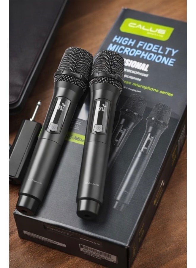 كالوس طقم ميكروفون لاسلكي CALUS Hi-Mic B5 عدد 2 قطعة – ميكروفونين لاسلكيين احترافيين بتقنية 2.4G مع جهاز استقبال، مدى 50 متر، شحن USB-C، صوت عالي الجودة للكاريوكي والحفلات - Image 1
