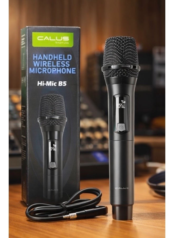 كالوس طقم ميكروفون لاسلكي CALUS Hi-Mic B5 عدد 2 قطعة – ميكروفونين لاسلكيين احترافيين بتقنية 2.4G مع جهاز استقبال، مدى 50 متر، شحن USB-C، صوت عالي الجودة للكاريوكي والحفلات - Image 2