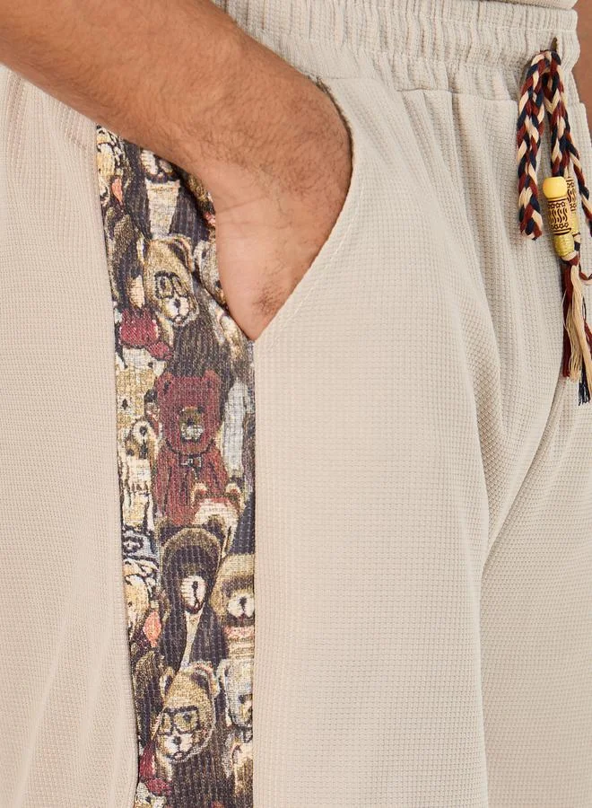 Styli Oversized Graphic Print T-Shirt & Shorts with Side Print Co-Ords