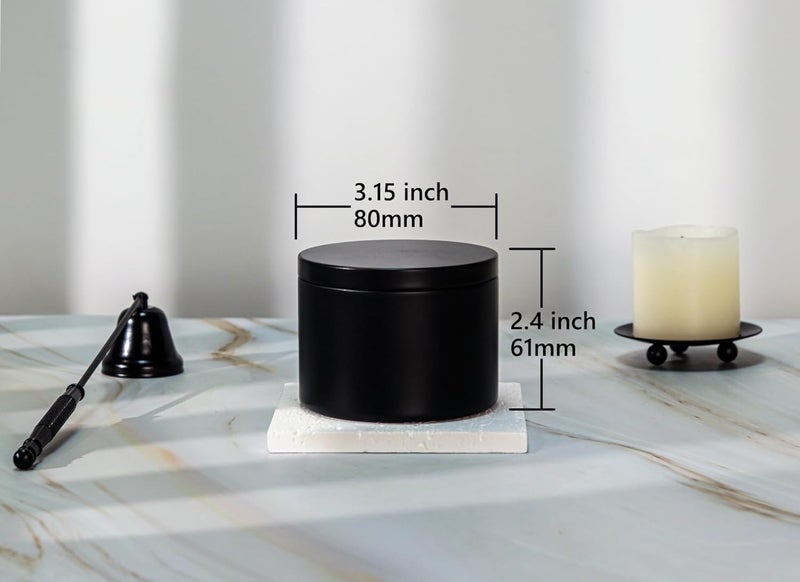 Aroparc Candle Tins 8oz with Lids, 24 Pack Seamless Bulk Candle Containers for Candle Making Supplies Wholesale Empty Candle Jars - Black - Image 2