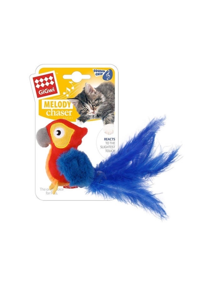 طائر الببغاء الأحمر من جي جي وي مع شريحة صوت مفعلة بالحركة