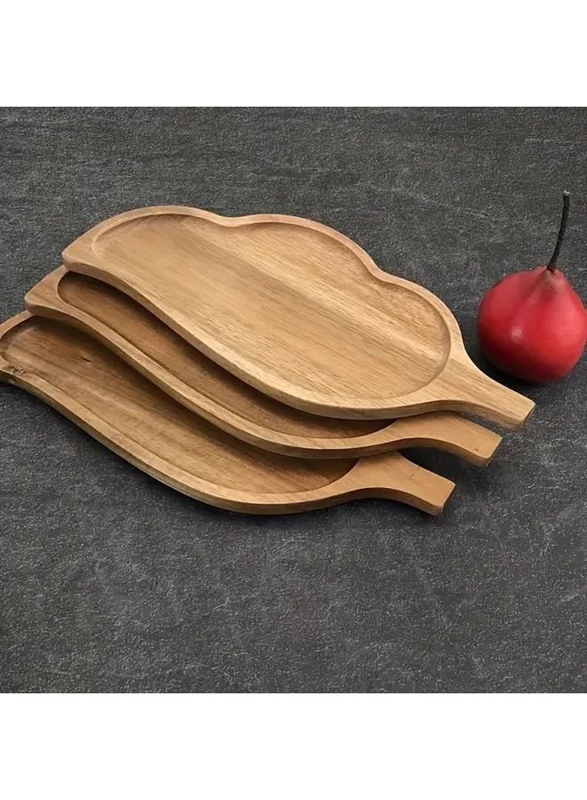 Leaf Shaped Acacia Wood Tray Durable Food Grade For Snacks Fruit - Image 4